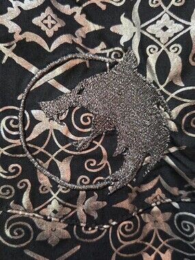 The Witcher Season 3  Hot Topic Metallic Icons XL Button Front Filigree Shirt